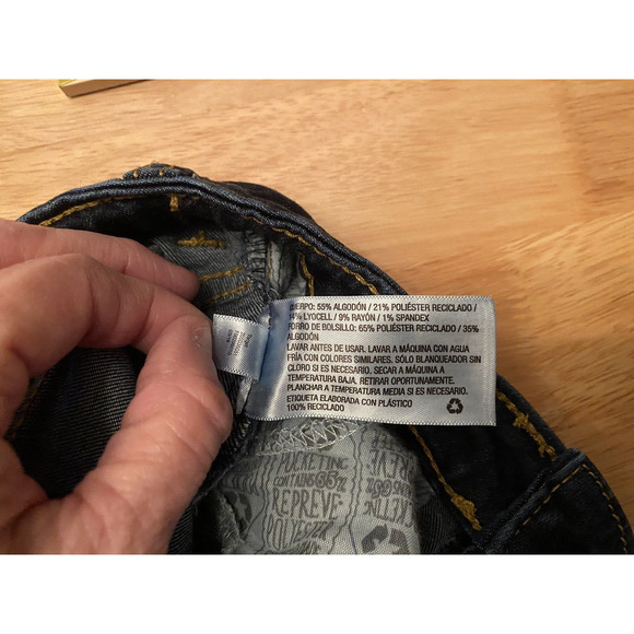 Girls Super Stretchy Bootcut Jeans Size 6X, Cat and Jack, Dark, Adjustable Waist - Picture 9 of 14